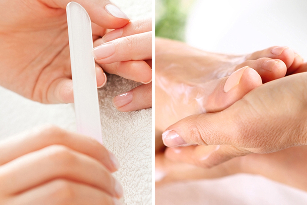 Applying nail polish